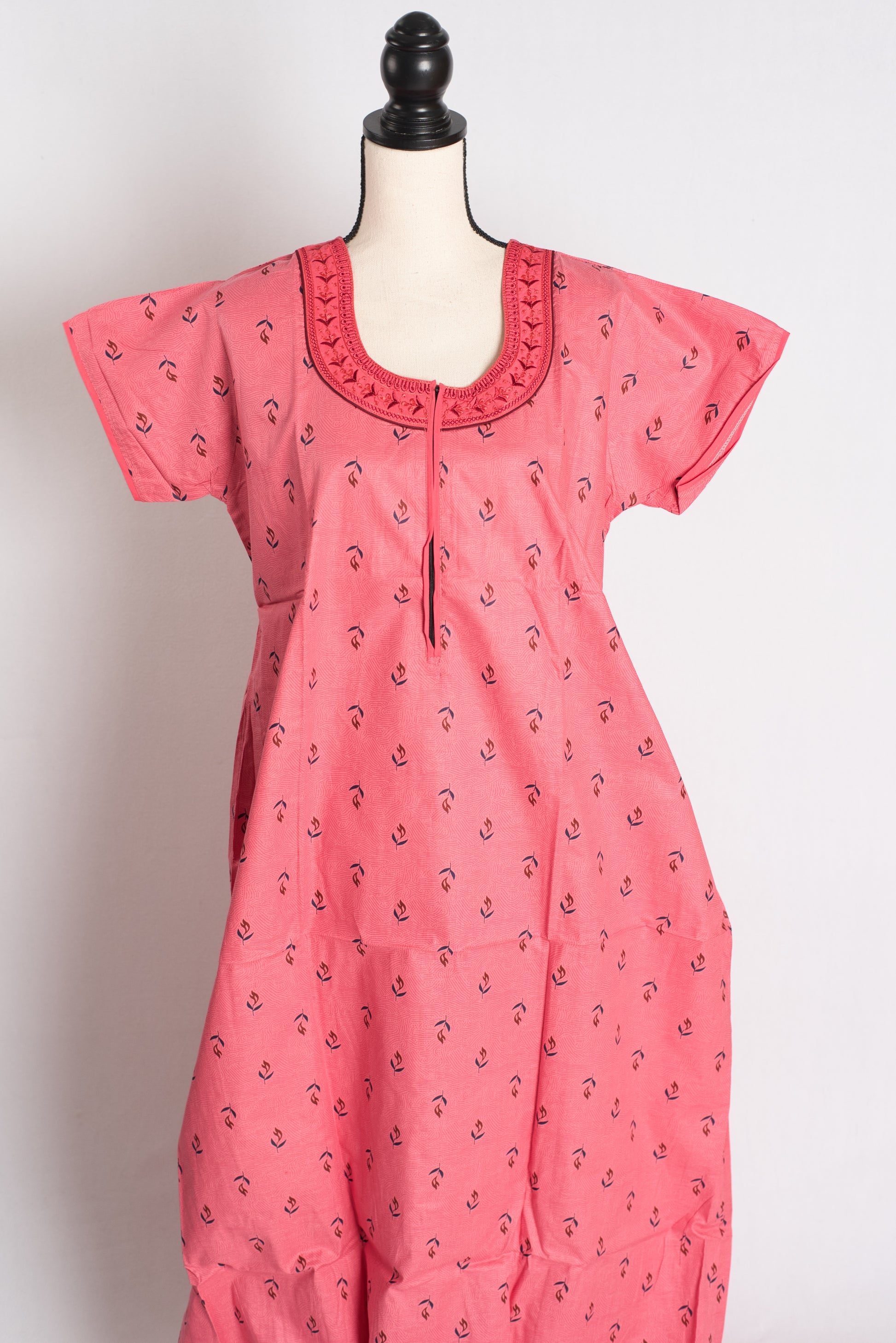 Pink Printed Pure Cotton Nightwear in Regular Size image 0
