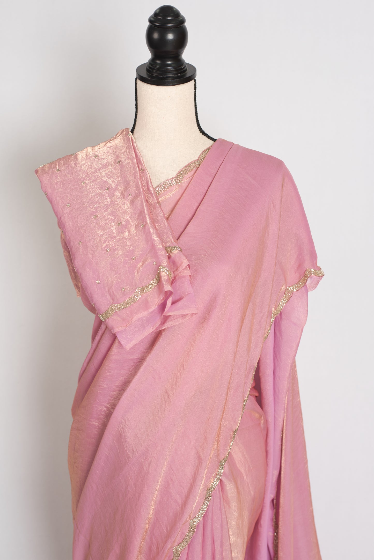 Roshni : Frosted Pink Soft Tissue Designer Party Wear Saree image 2