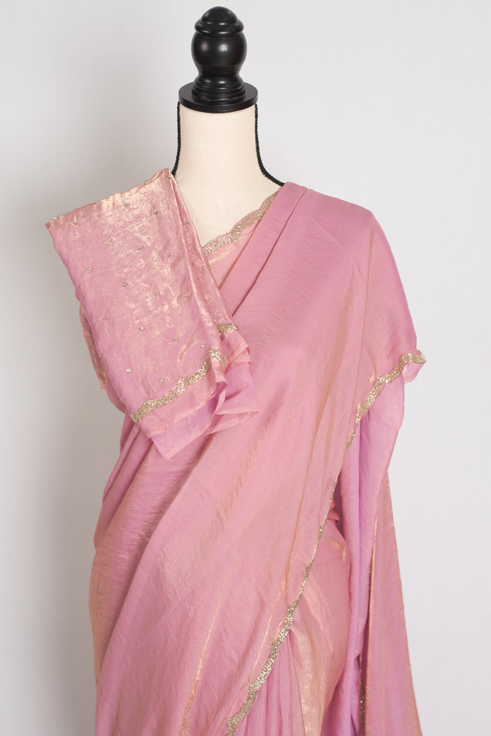 Roshni : Frosted Pink Soft Tissue Designer Party Wear Saree image 2