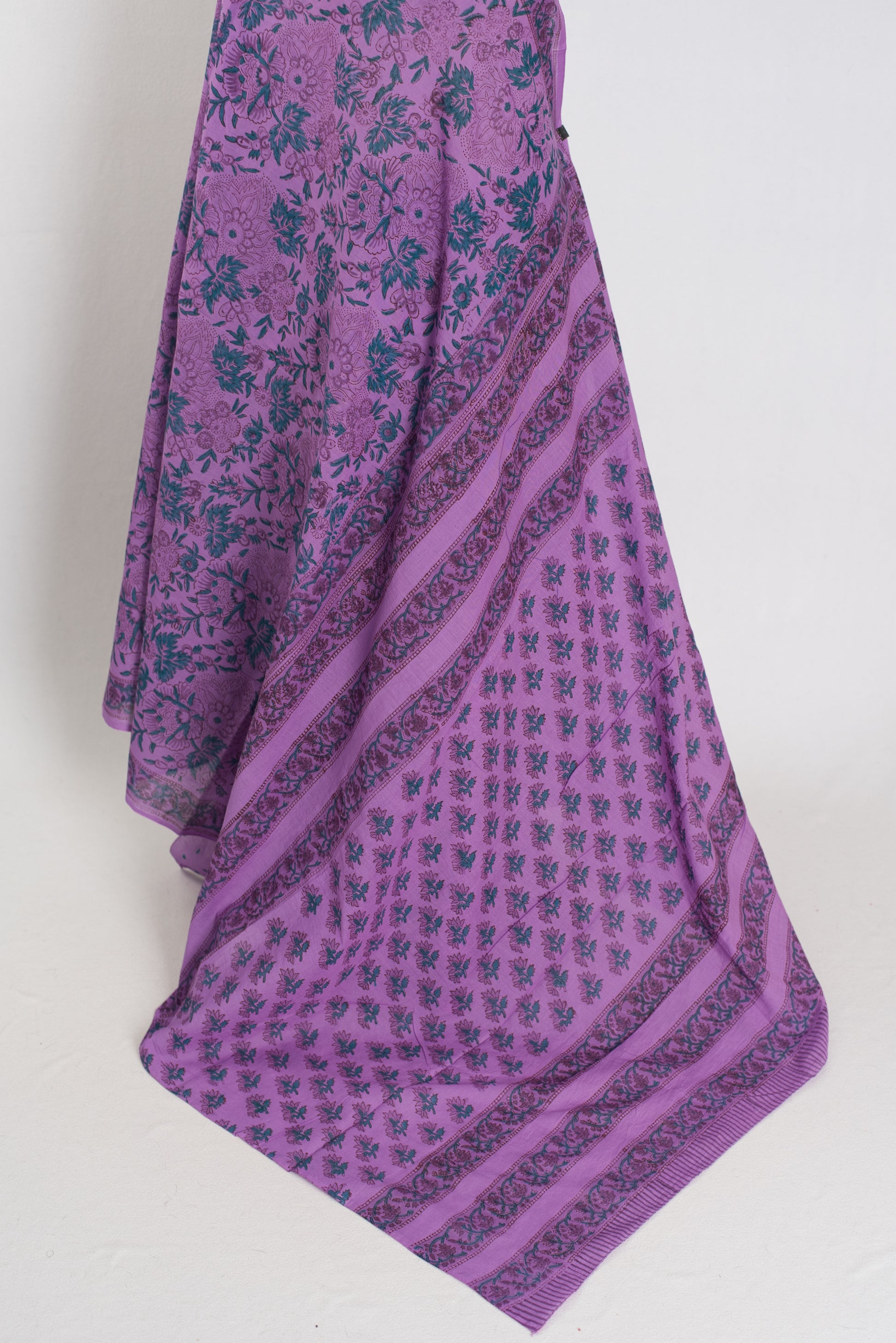 Archana: Mauve Kalamkari Printed Mulmul Cotton Saree | Elegant Ethnic Wear image 4