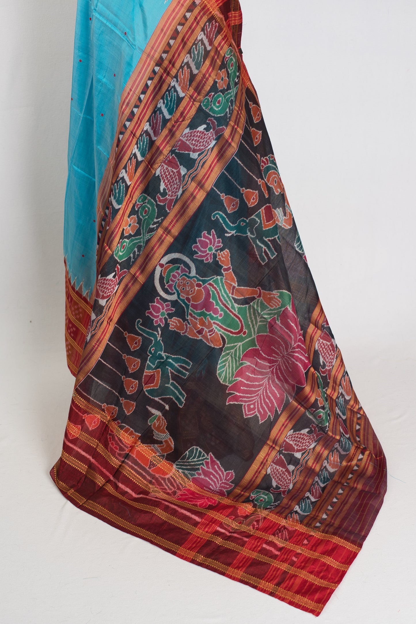 Kanya : Certified Silk Sambalpuri Saree with Triple Diamond Pasapalli Borders image 3