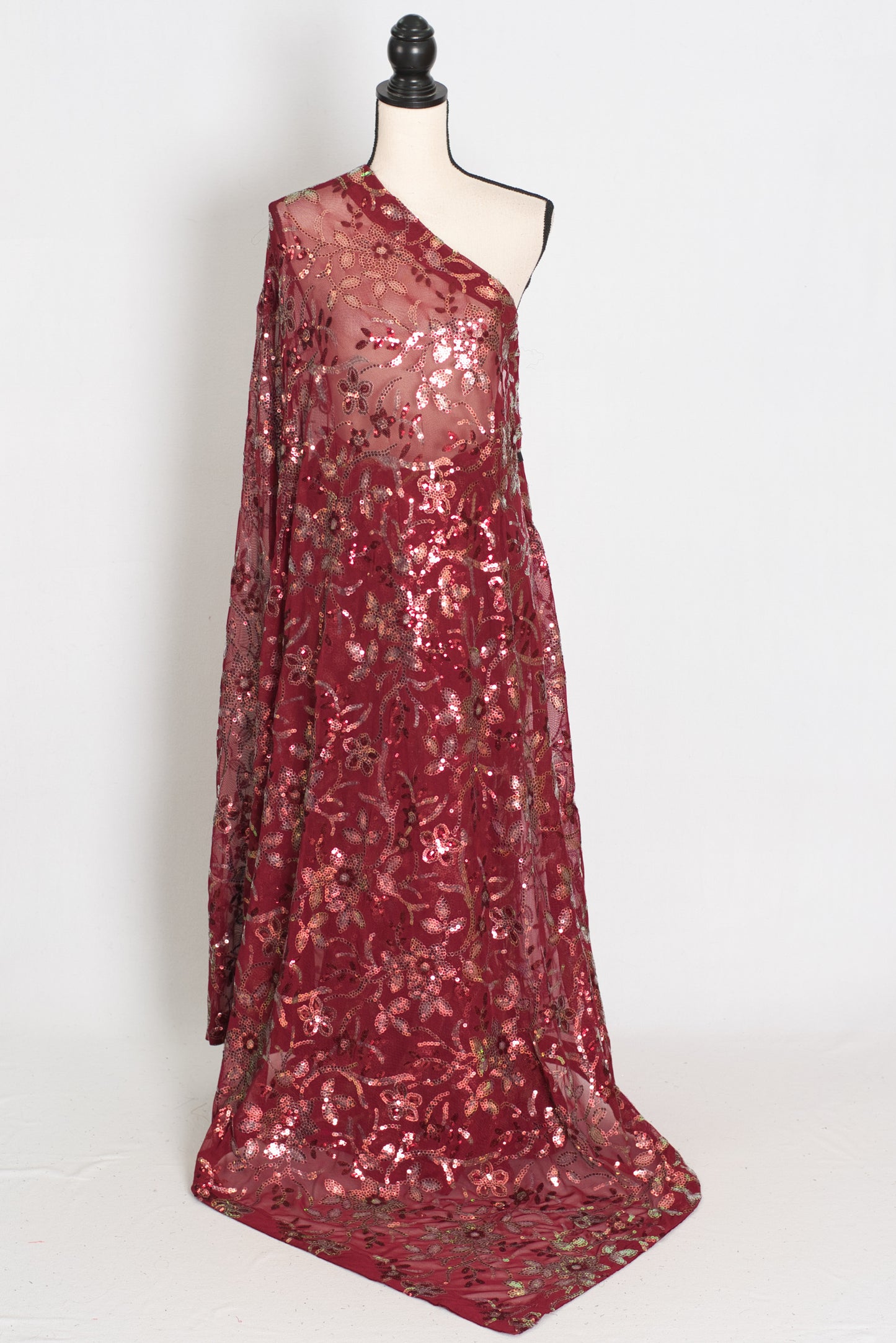 Preeti | Brownish Maroon Sequin Saree | Luxury Partywear & Graduation Collection image 1