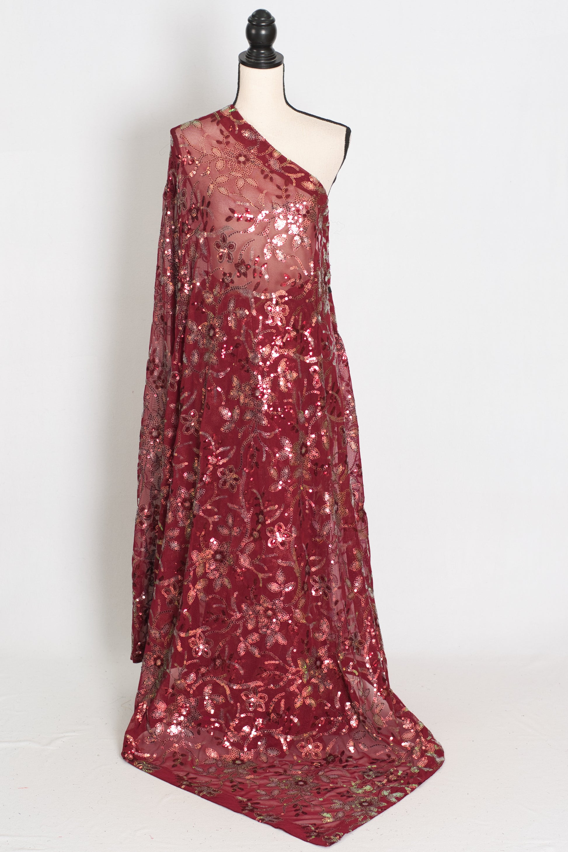 Preeti | Brownish Maroon Sequin Saree | Luxury Partywear & Graduation Collection image 1