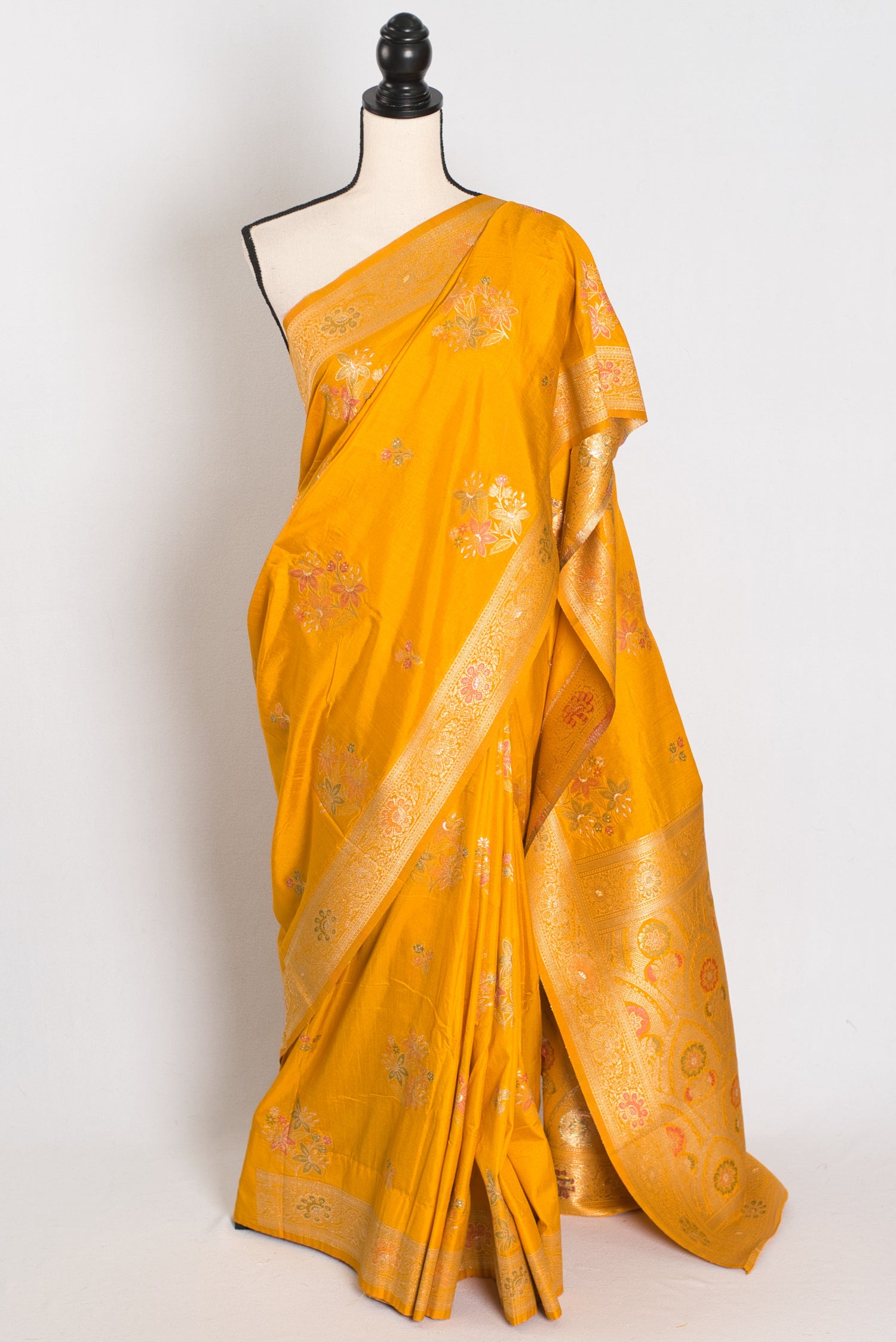 Mili: Meenakari Work Semi Silk Banarasi Saree | Budget-Friendly Festive Wear image 0