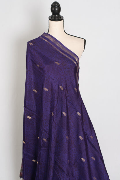 Fiza | Deep Purple Dola Silk Banarasi Saree | Lightweight Luxury image 5