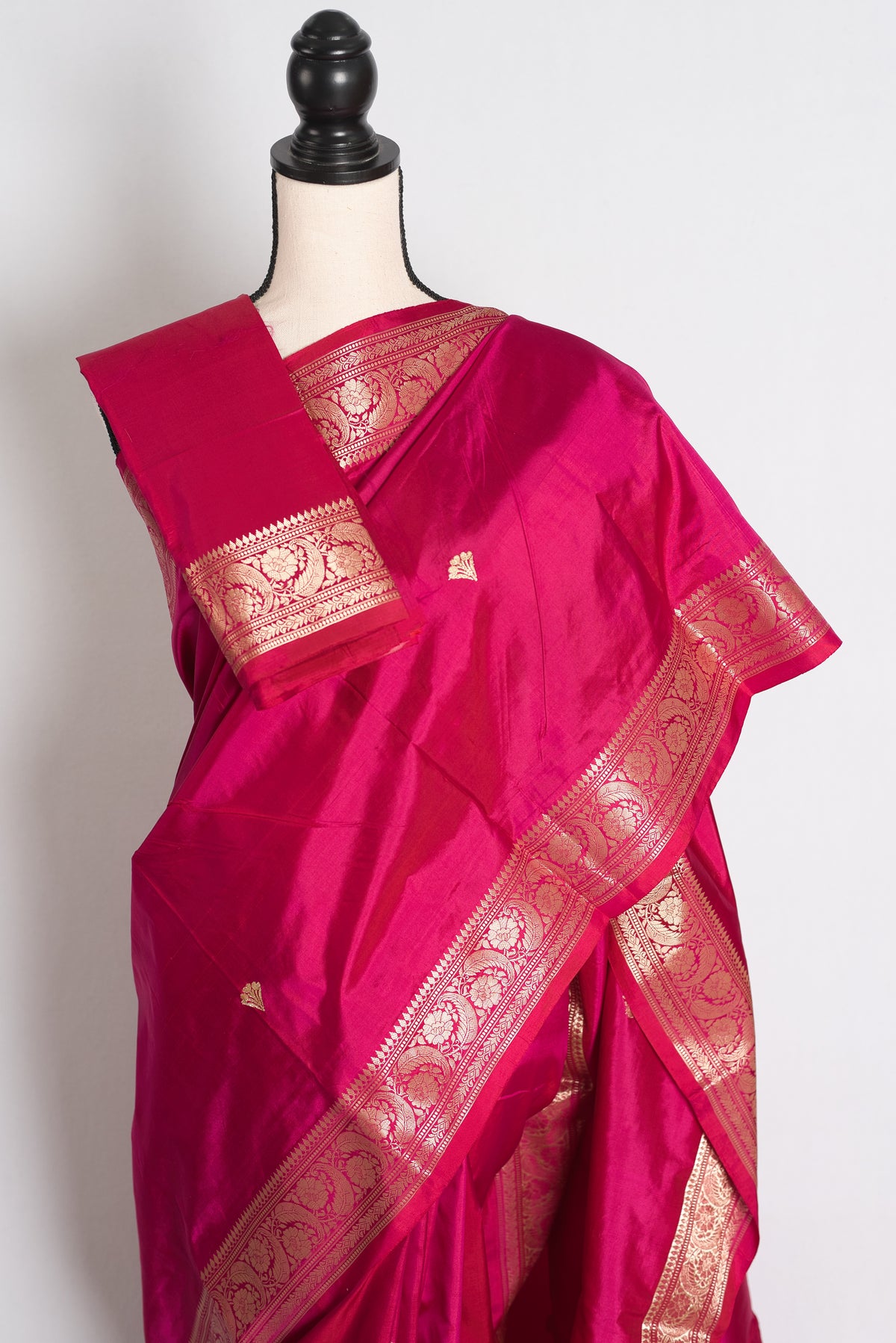 Mithu: Purple and Gold Katan Silk Banarasi Saree with Blouse Piece image 3