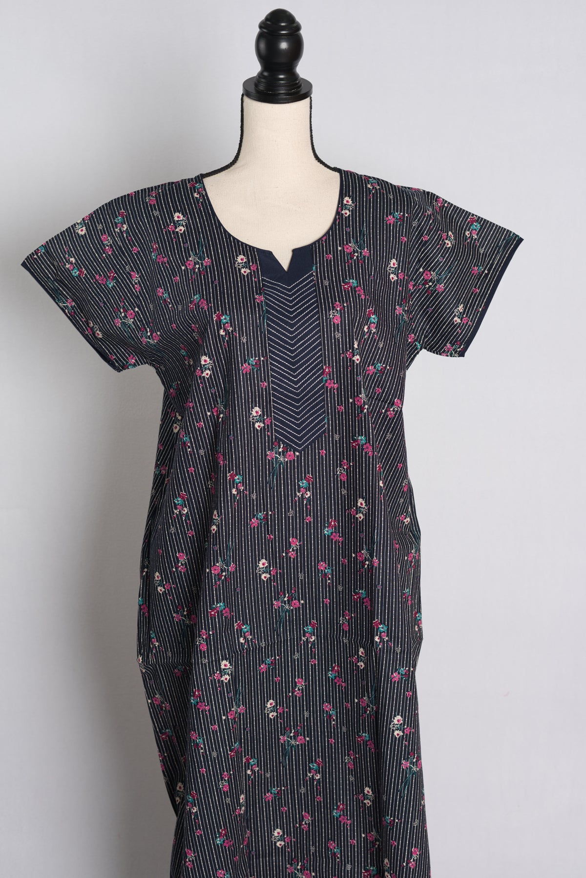 Printed Black Cotton Nightwear in Regular Size image 1
