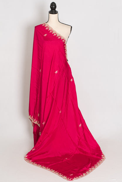 Sunaina: Dark Pink Designer Saree with Zardosi & Stone Work | Partywear image 1