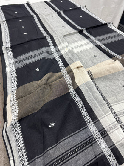 Dhumra : Dhaniakhali Bengali Soft Cotton Saree with Wide Border image 2
