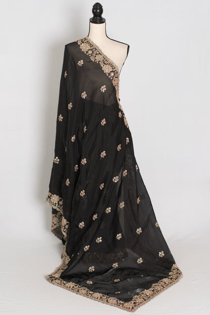 Aanya | Black Tissue Saree | Pre-Stitched Size 34 Blouse (Adjustable to 36/38) image 5