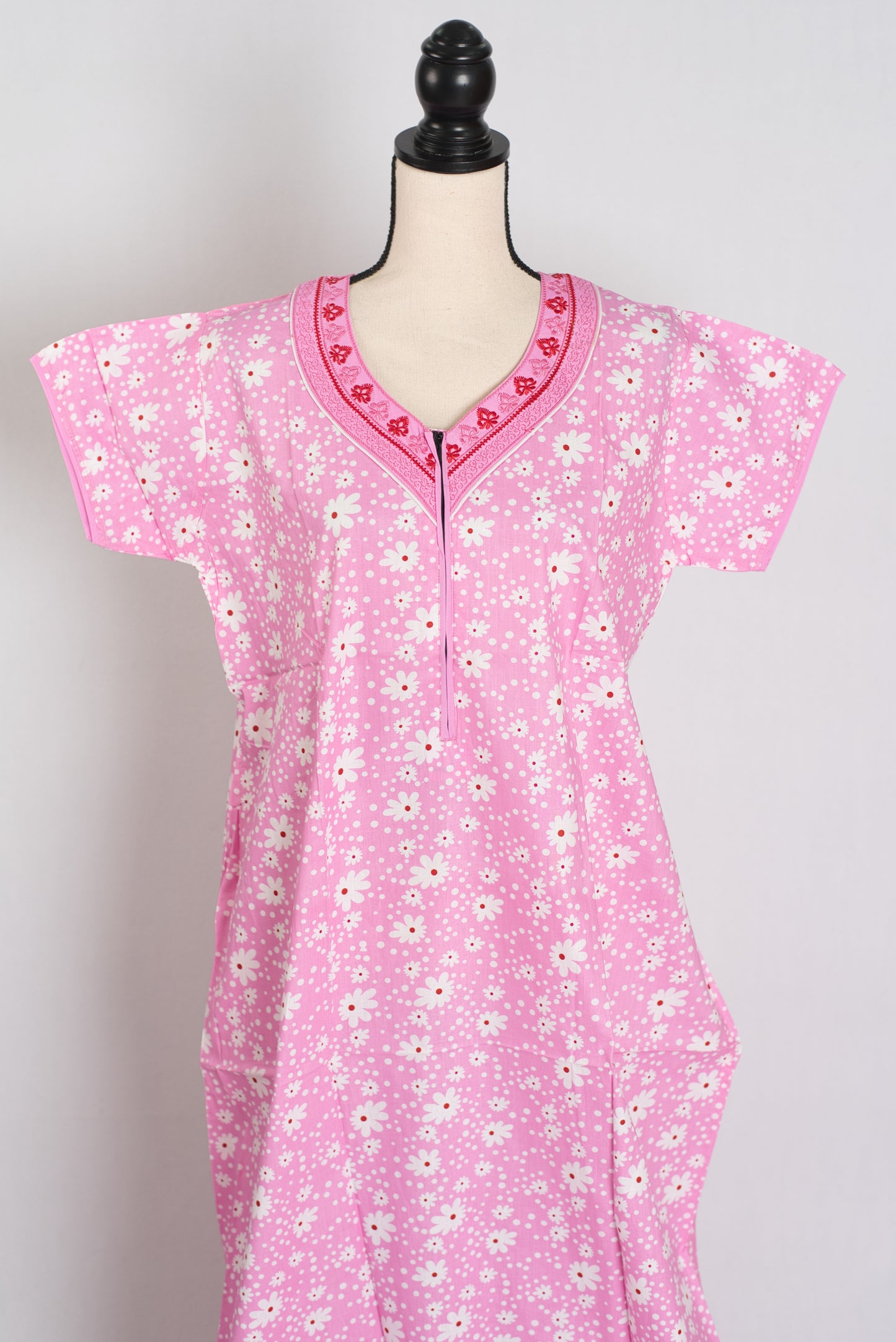 Printed Pink Pure Cotton Nightwear in Regular Size image 0