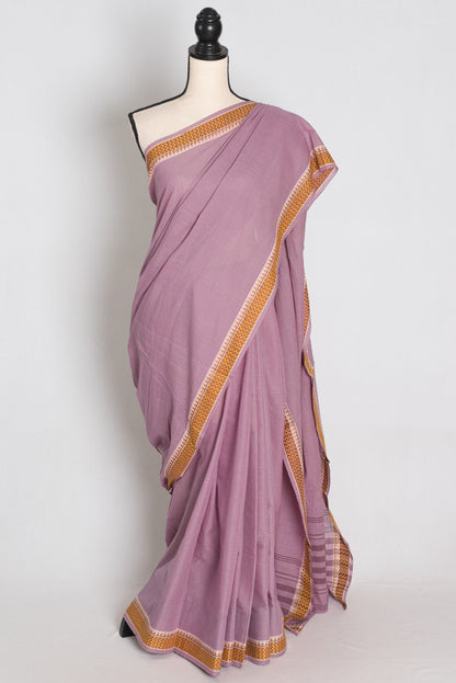 Mauve Dhaniakhali saree — view
