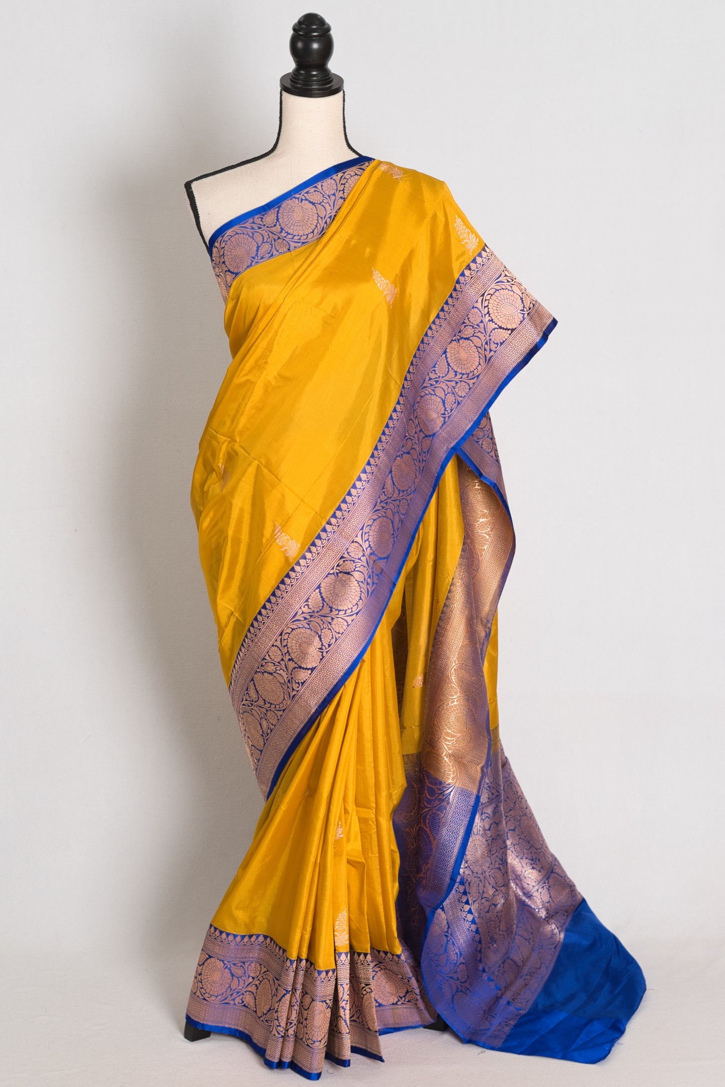 Shukti : Yellow Pure Katan Banarasi Silk Saree with Gold Zari | Silk Mark image 0