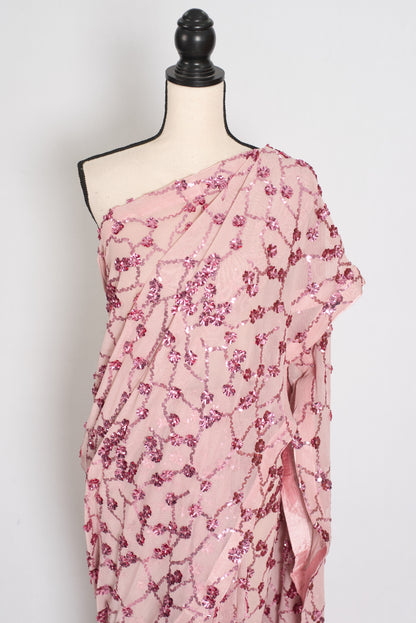 Jasmine | Pastel Pink Soft Net Saree | Trending Bollywood Partywear image 5
