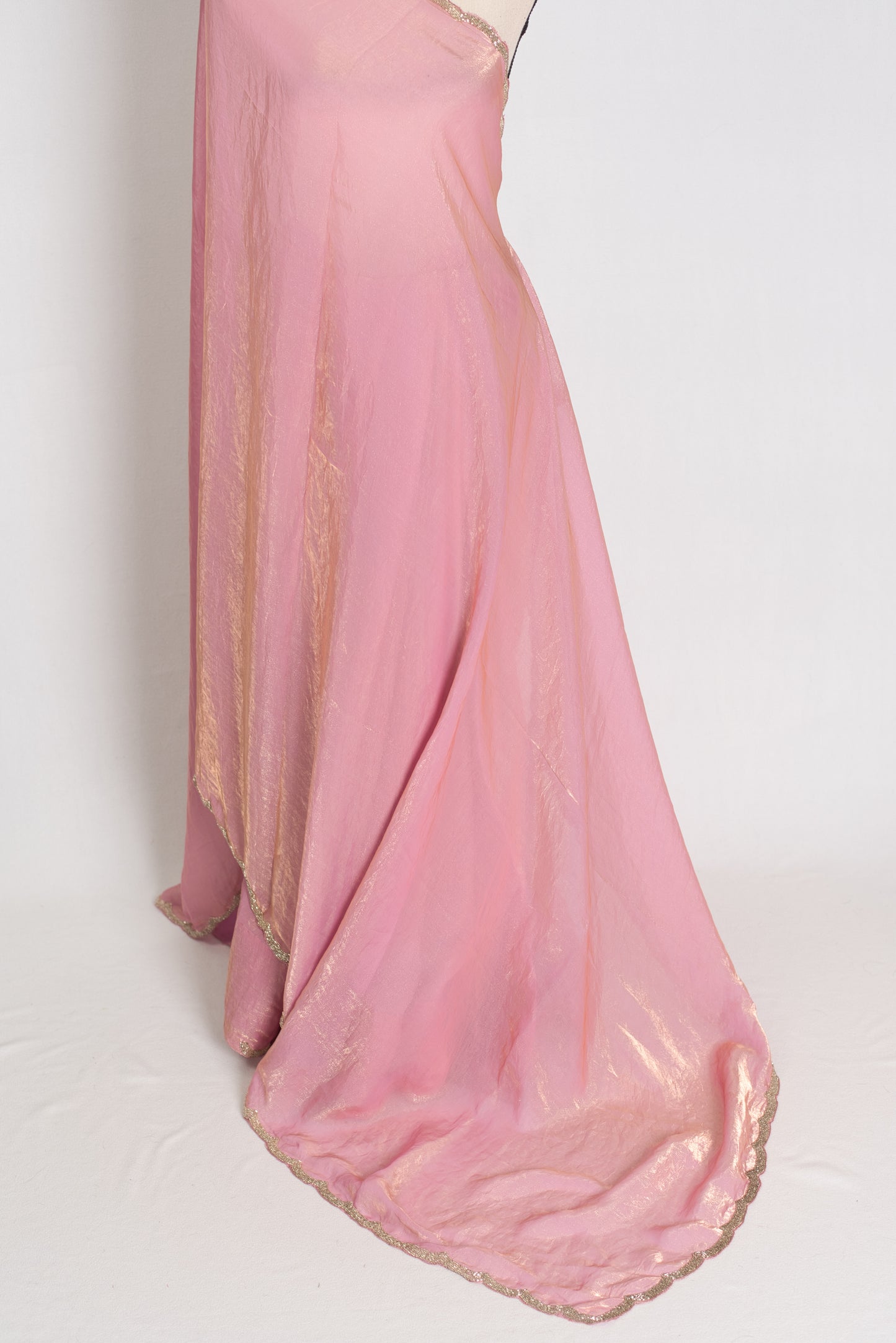 Roshni : Frosted Pink Soft Tissue Designer Party Wear Saree image 3