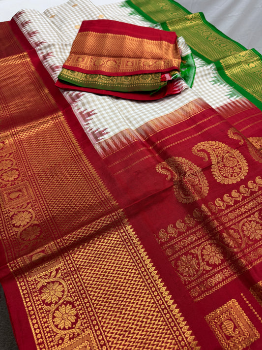 Rajashri : Silk Mark Certified Maharani Ganga Jamuna Kanji Gadwal Silk Saree image 1