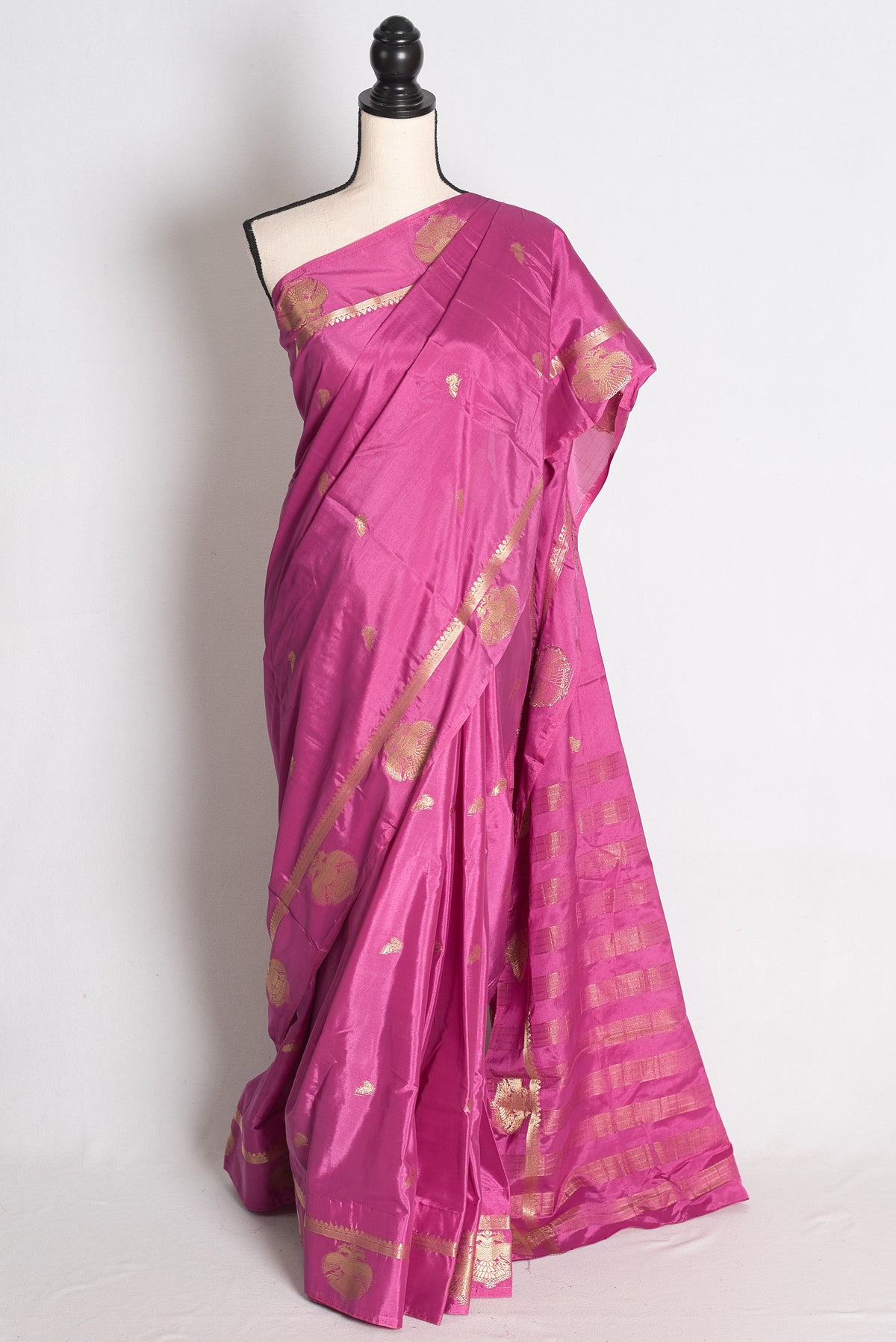 Priya: Purple and Gold Semi Silk Budget Friendly Banarasi Saree image 0