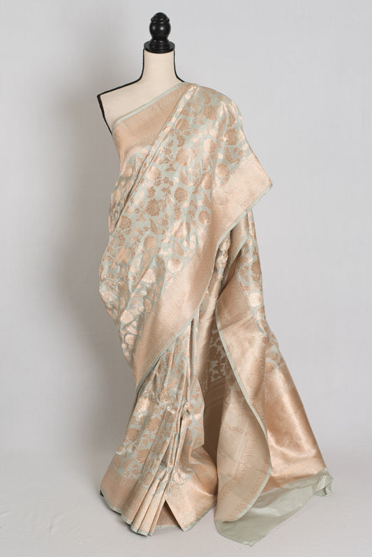 Vibhabhari : Silk Mark Certified Banarasi Saree with 38 Size Stitched Blouse image 0