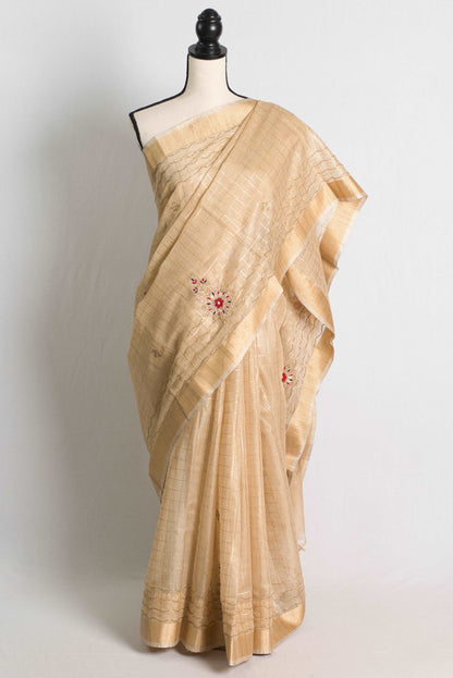 Cut Dana Hand Embroidery Gold Zari Kota Saree