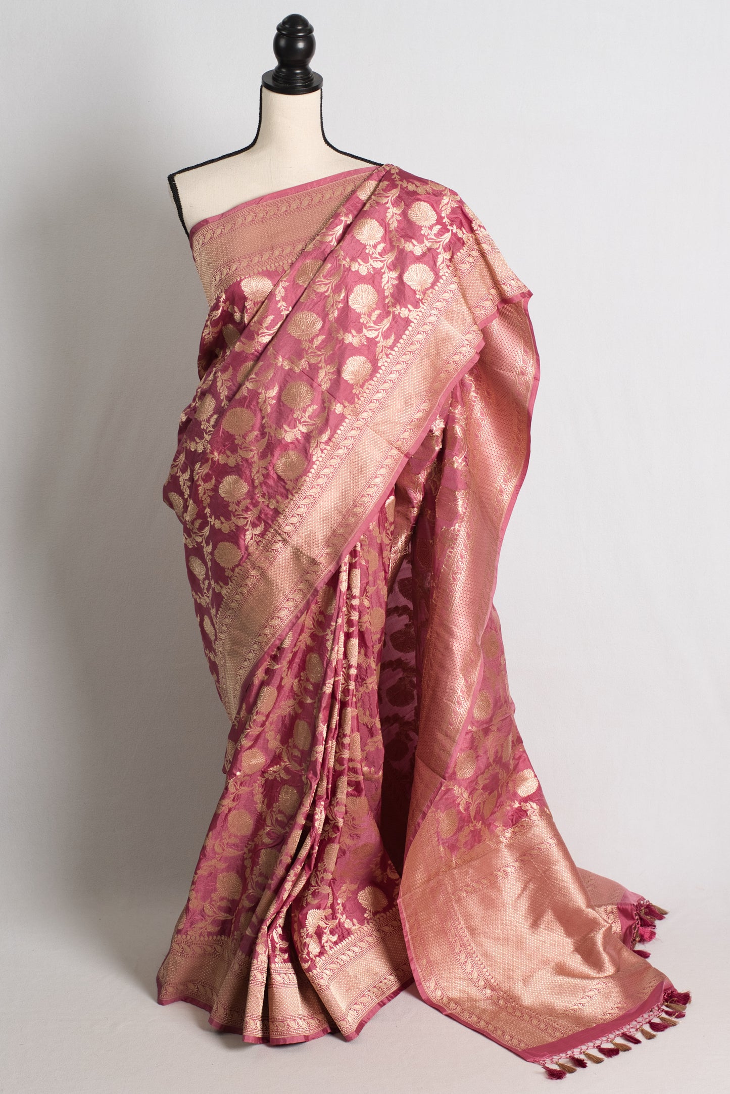 Silk Mark Certified Banarasi Silk Saree with 40 Size Stitched Blouse