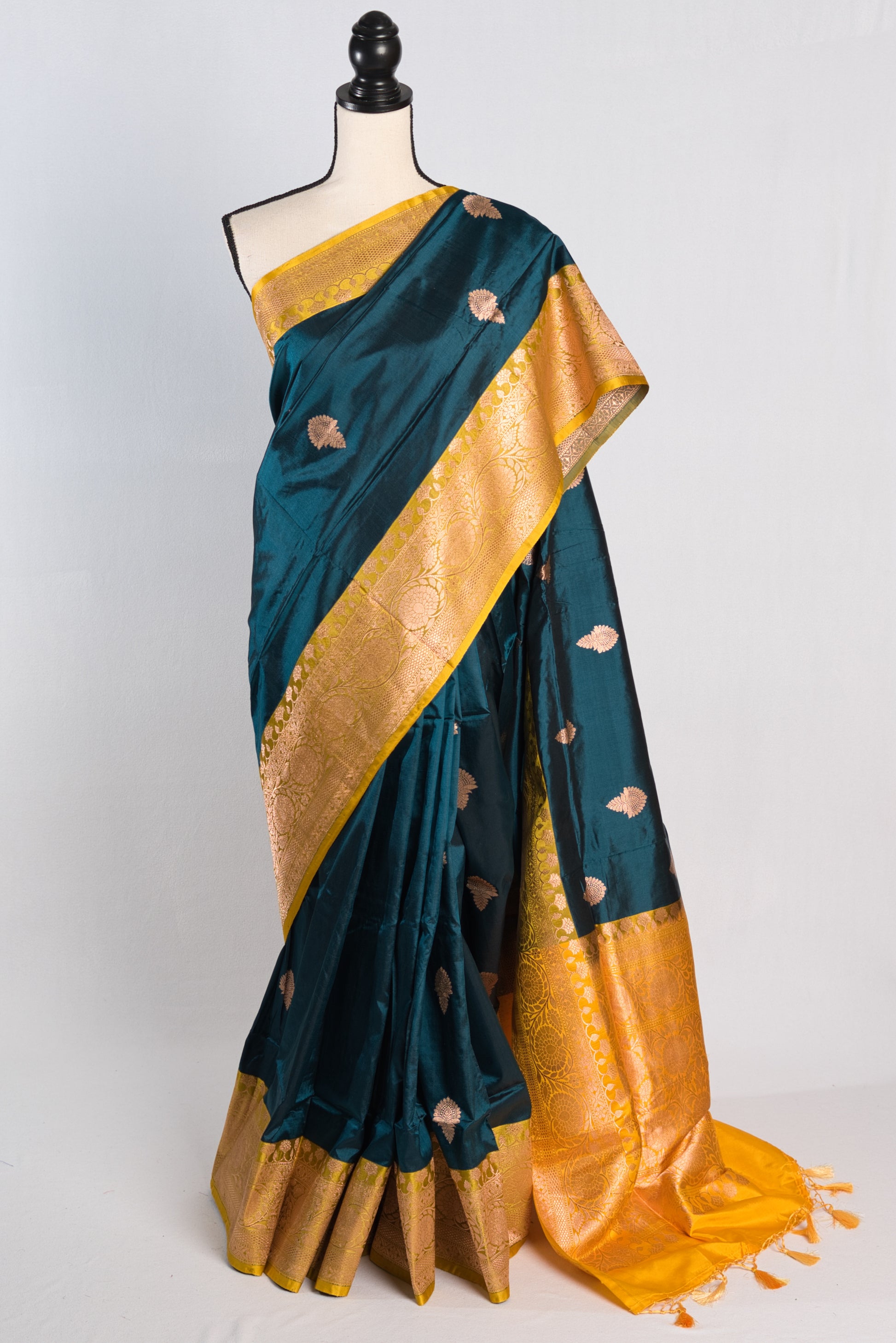 Silk Mark Certified Banarasi Silk Saree in Arabian Blue.