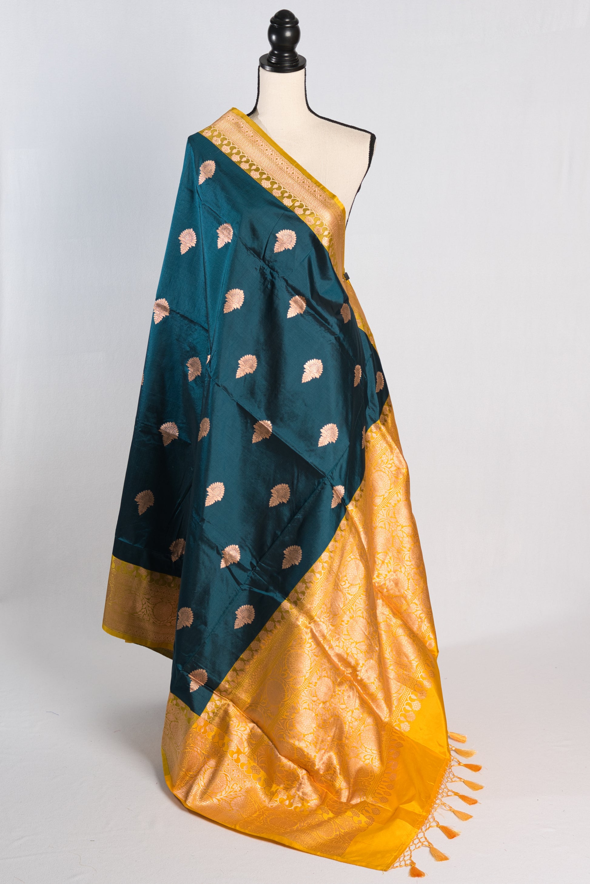 Silk Mark Certified Banarasi Silk Saree in Arabian Blue.