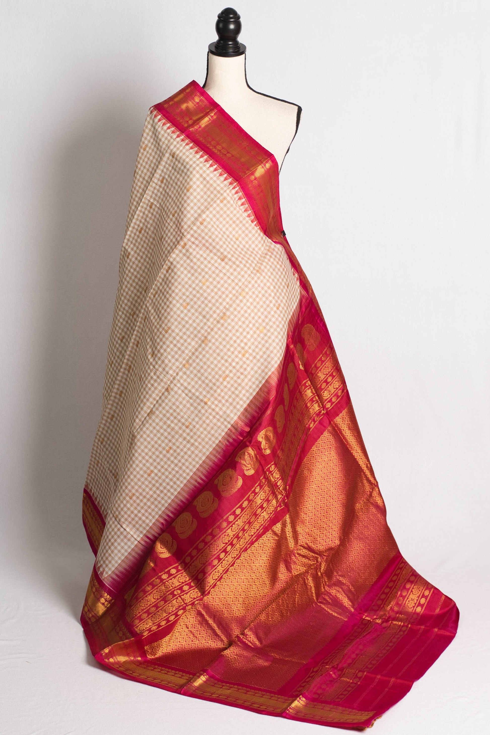 Premium Quality Sico Micro Checks Gadwal Saree