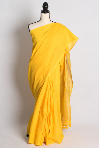 Soft Cotton Saree Saree in Bright Yellow