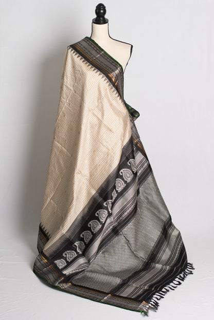 Silk Mark Certified Checks Gadwal Saree with 36 Size Stitched Blouse