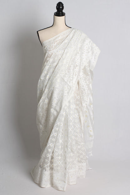 White Soft Jamdani Saree