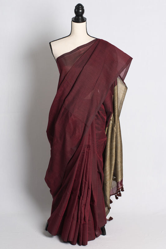 Soft Cotton Saree Saree in Maroon