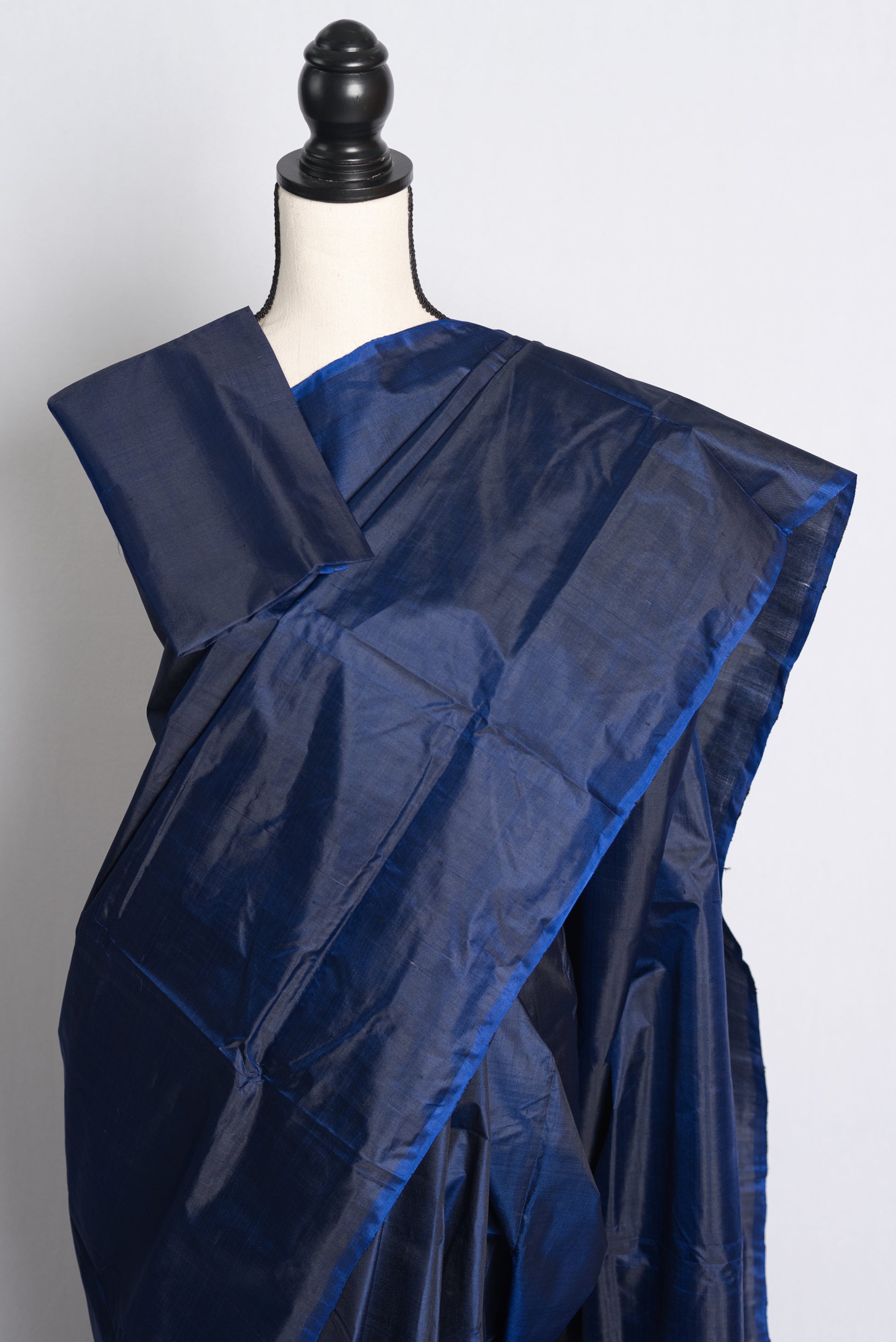 Silk Mark Certified Bishnupuri Katan Silk in Dark Blue