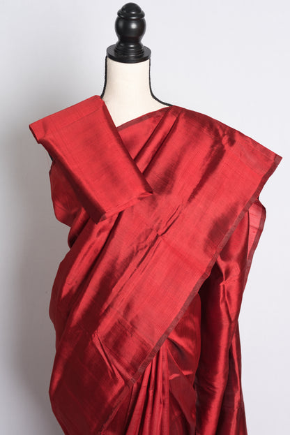 Silk Mark Certified Bishnupuri Katan Silk in Red