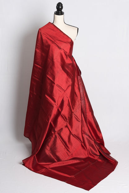 Silk Mark Certified Bishnupuri Katan Silk in Red