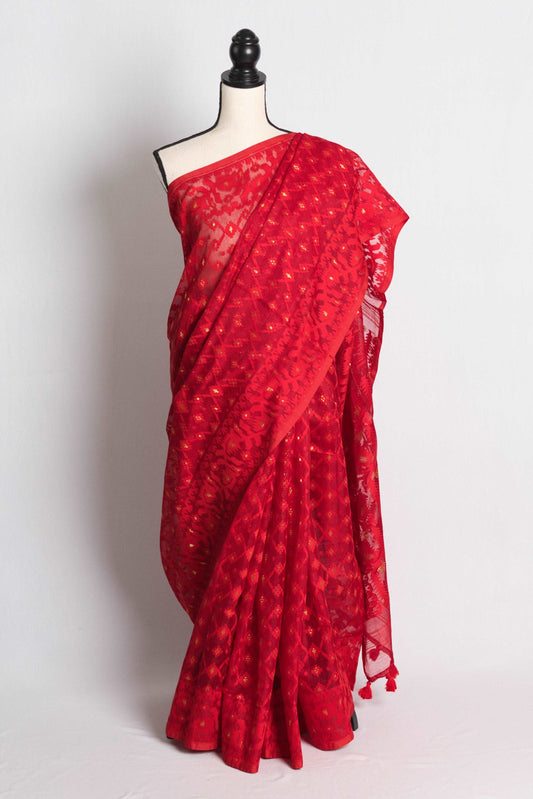 Red Soft Jamdani Saree