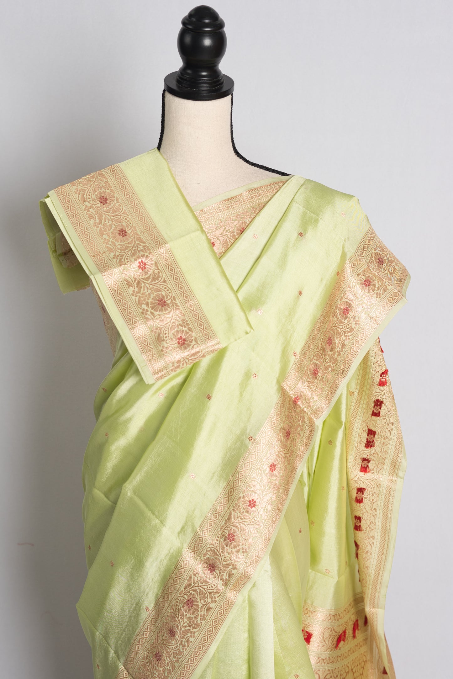 Silk Mark Certified Lightweight Banarasi Saree in Lime Green