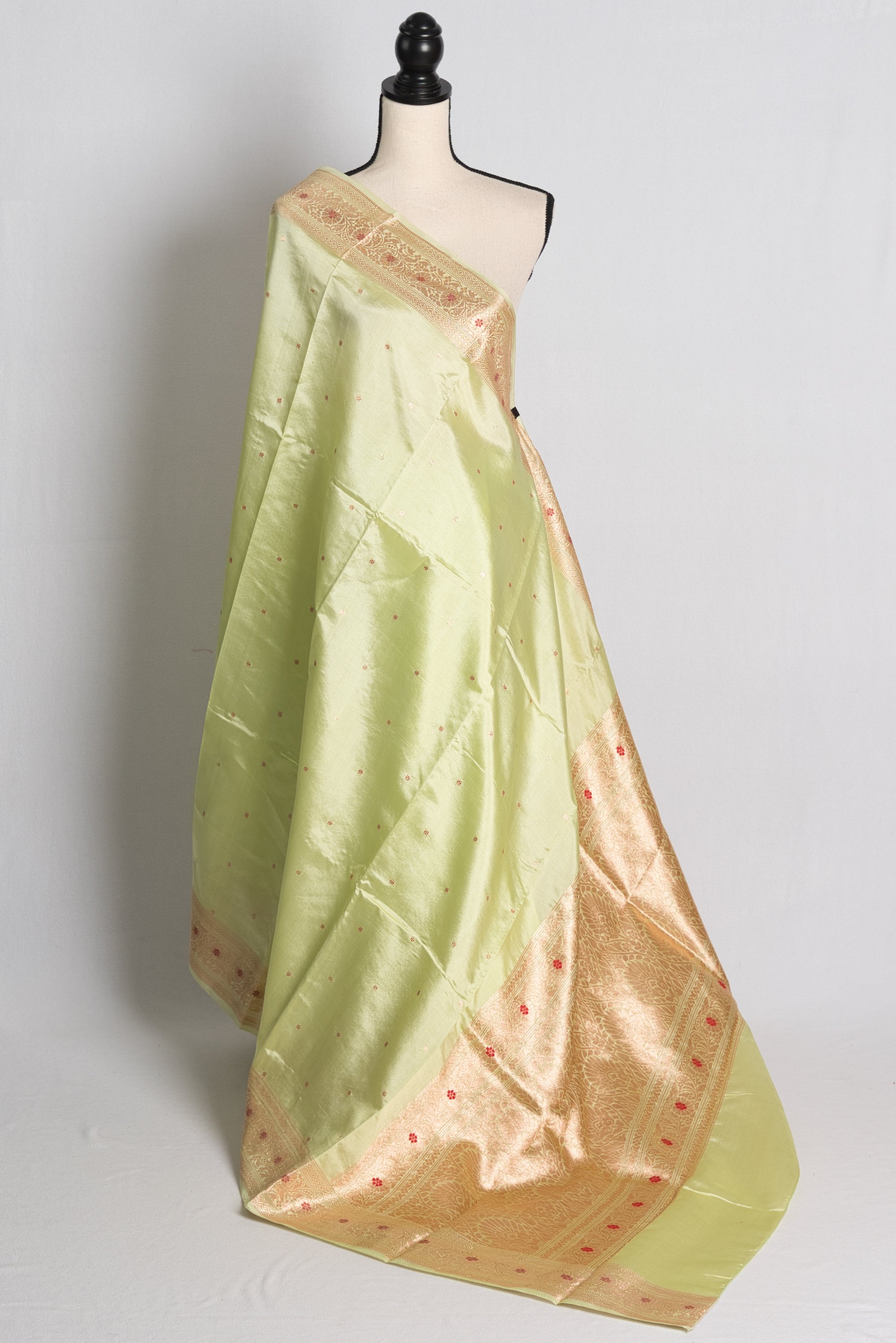 Silk Mark Certified Lightweight Banarasi Saree in Lime Green