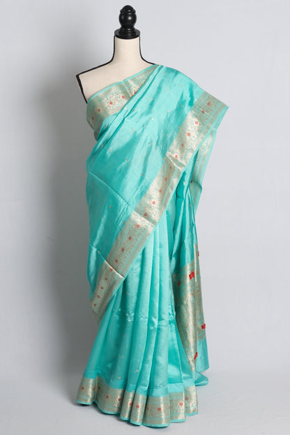 Silk Mark Certified Lightweight Banarasi Saree in Blue