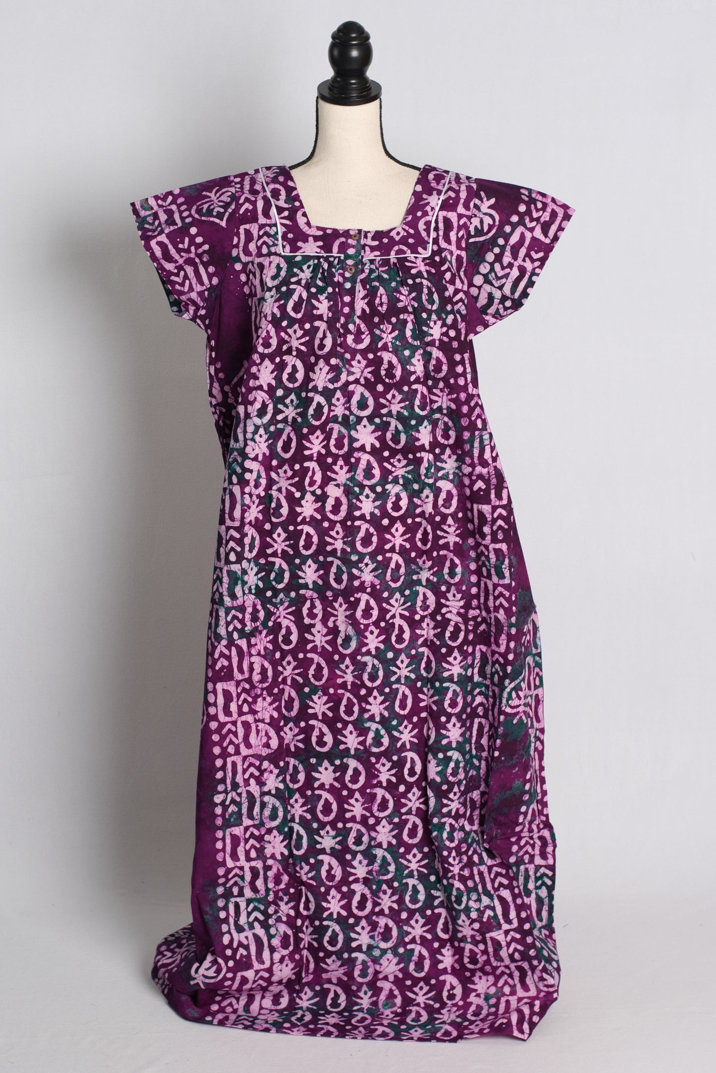 Purple Kolkata Batik Pure Cotton Indian Women Nighty.