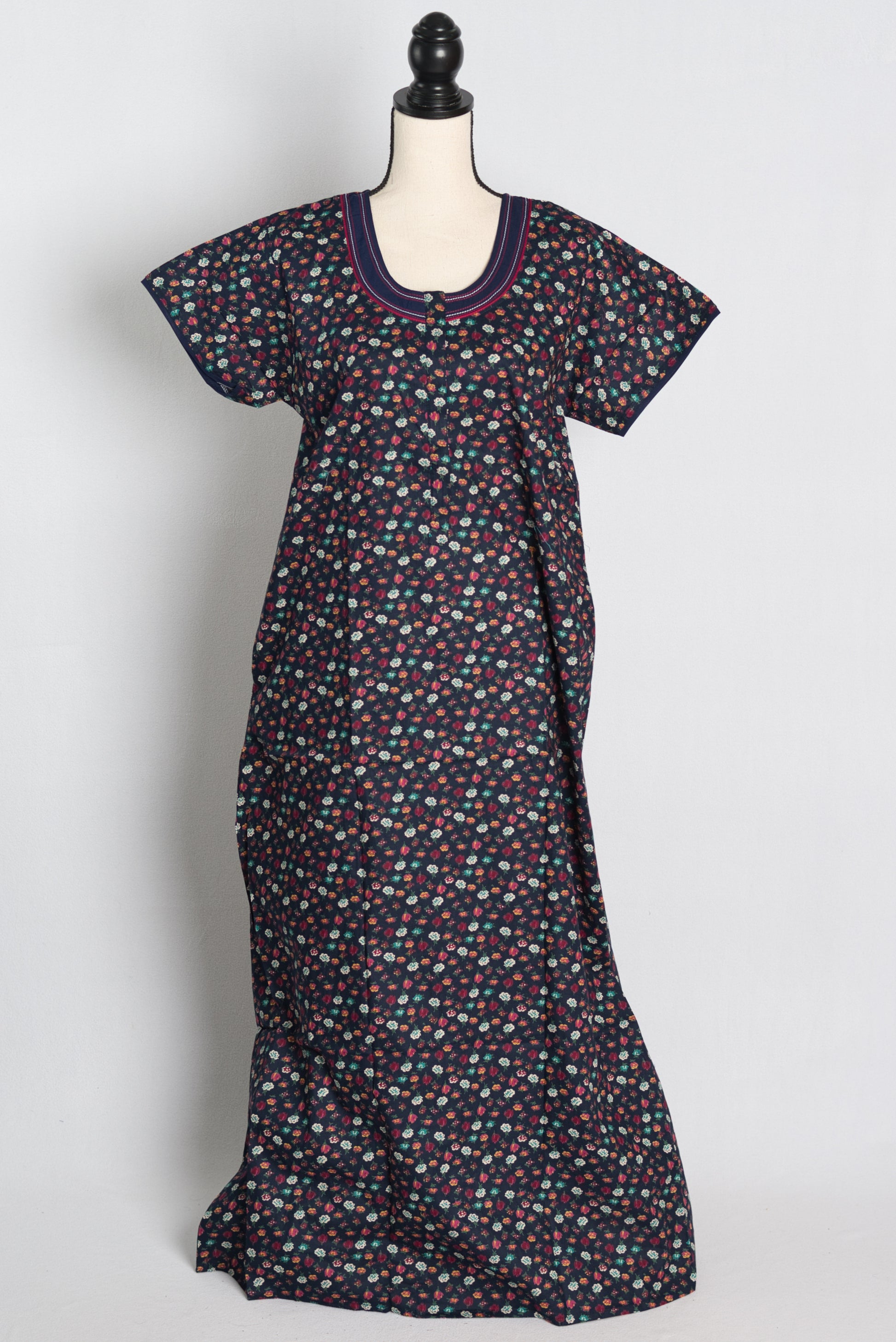 Pure Cotton Blue Floral Printed Indian Nighty.