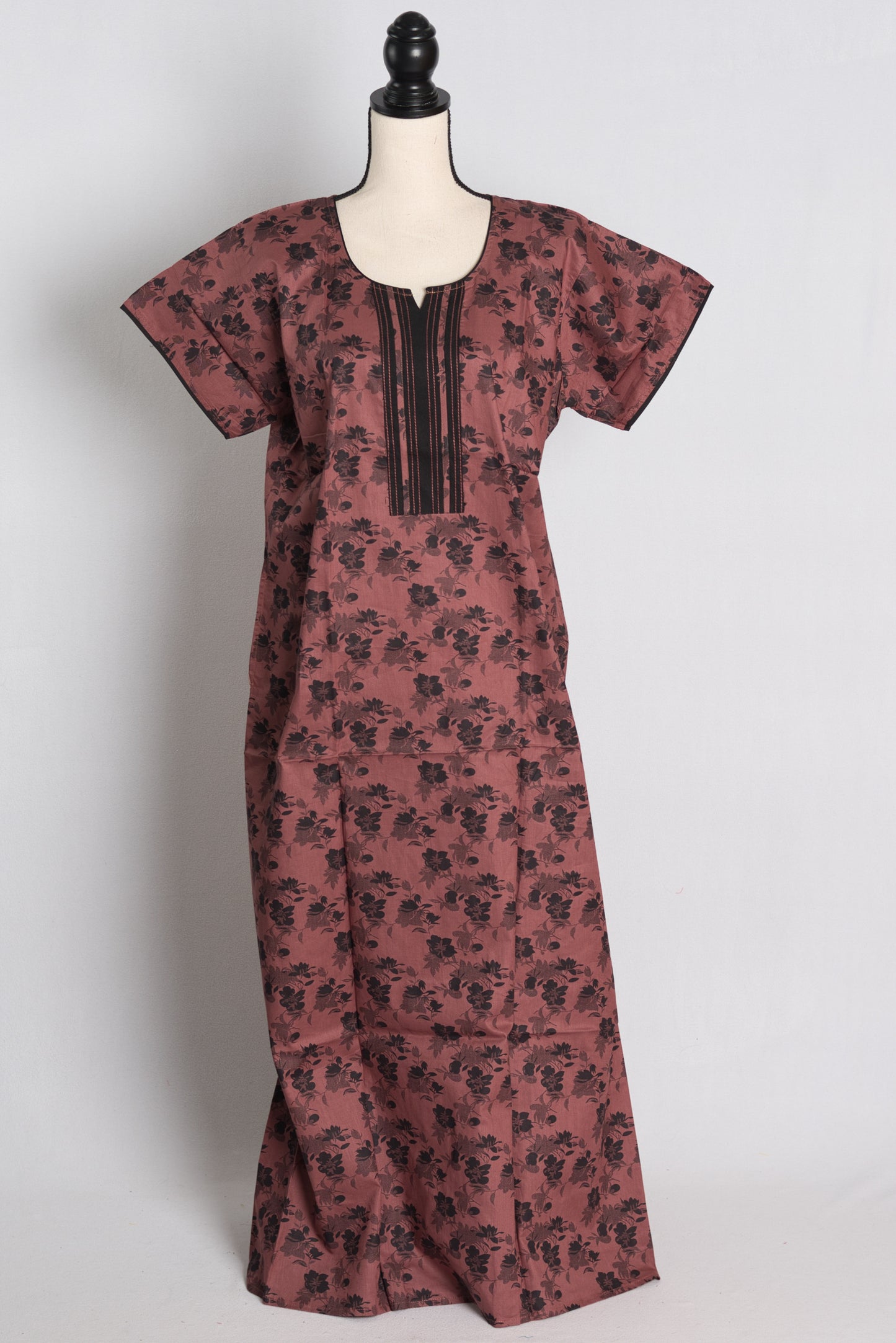 Printed Brown Cotton Nightwear in Regular Size.