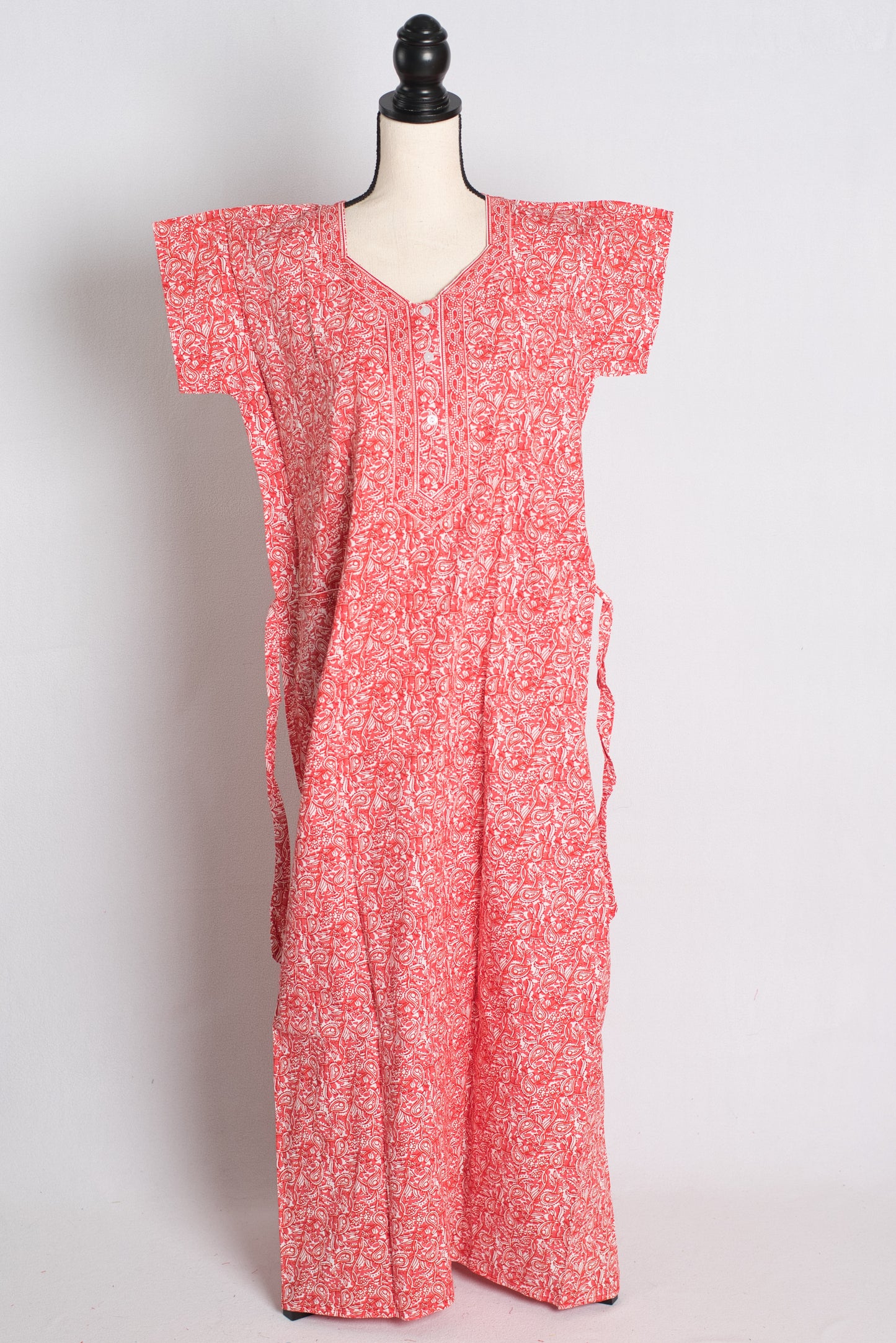 Printed Red Cotton Nightwear in Regular Size.