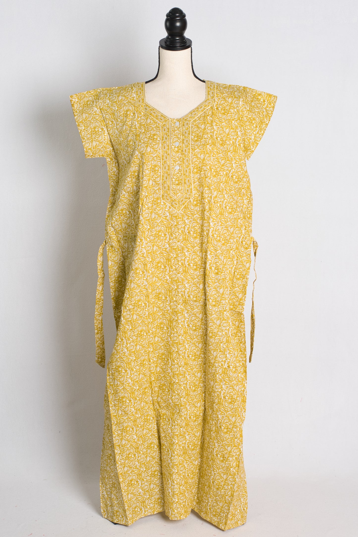 Printed Yellow Cotton Nightwear in Regular Size.