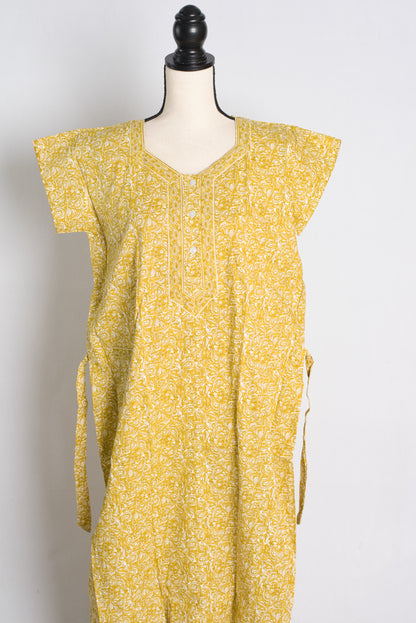 Printed Yellow Cotton Nightwear in Regular Size.