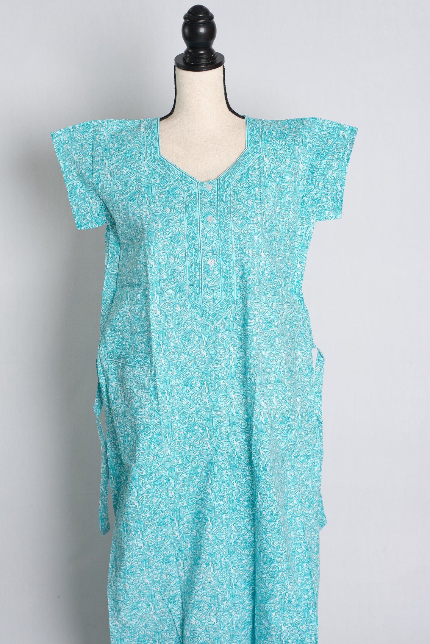 Printed Blue Cotton Nightwear in Regular Size.