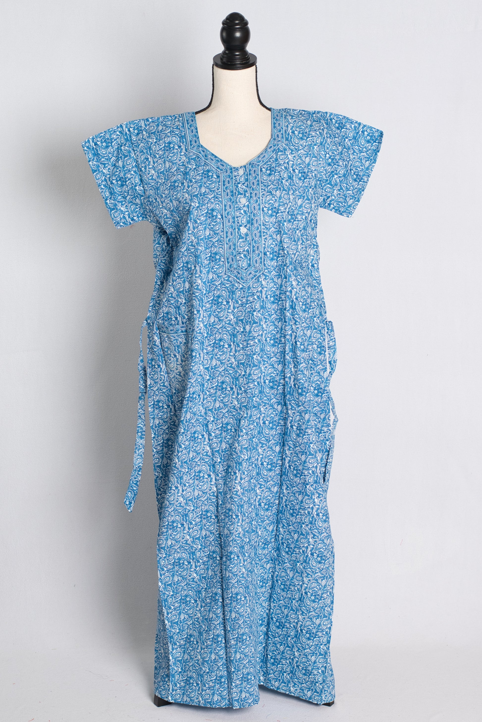 Printed Blue Cotton Nightwear in Regular Size.