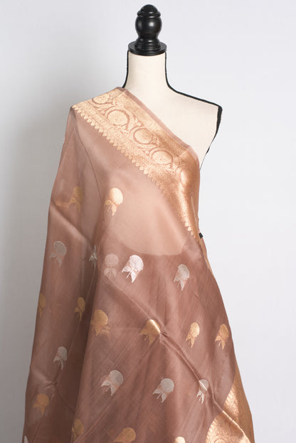 Silk Mark Certified Kora Silk Banarasi Saree - Sona Rupa Collection.