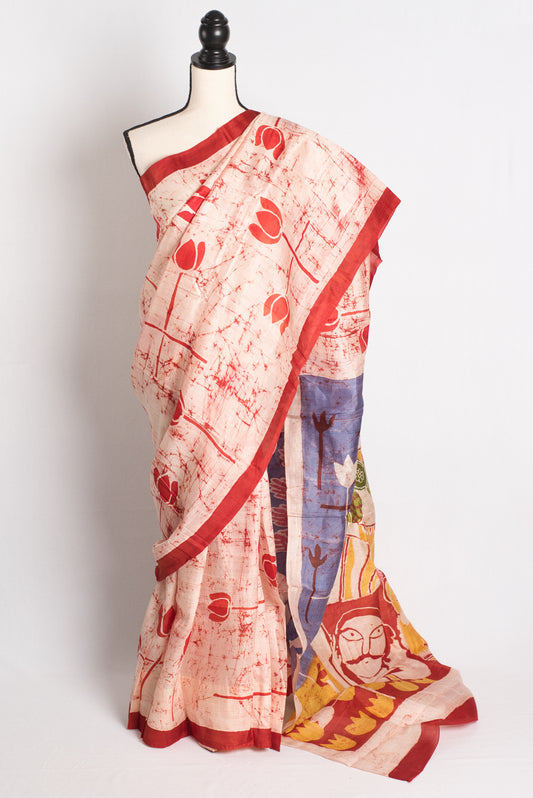 Bengal Batik Bliss - Handcrafted Pure Silk Saree.