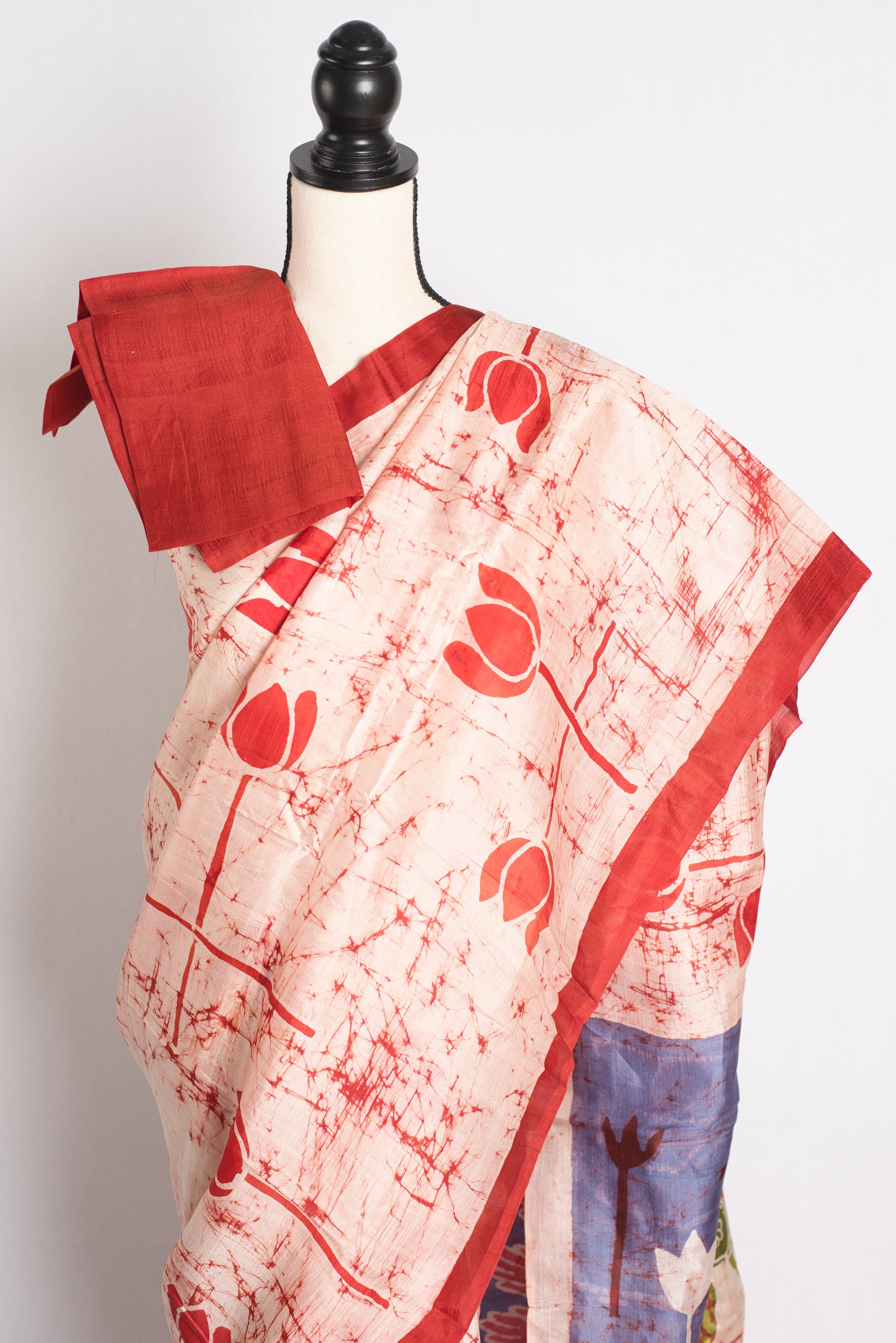 Bengal Batik Bliss - Handcrafted Pure Silk Saree.
