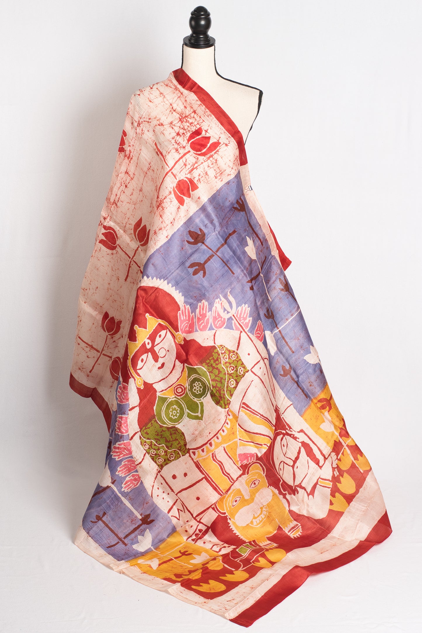 Bengal Batik Bliss - Handcrafted Pure Silk Saree.